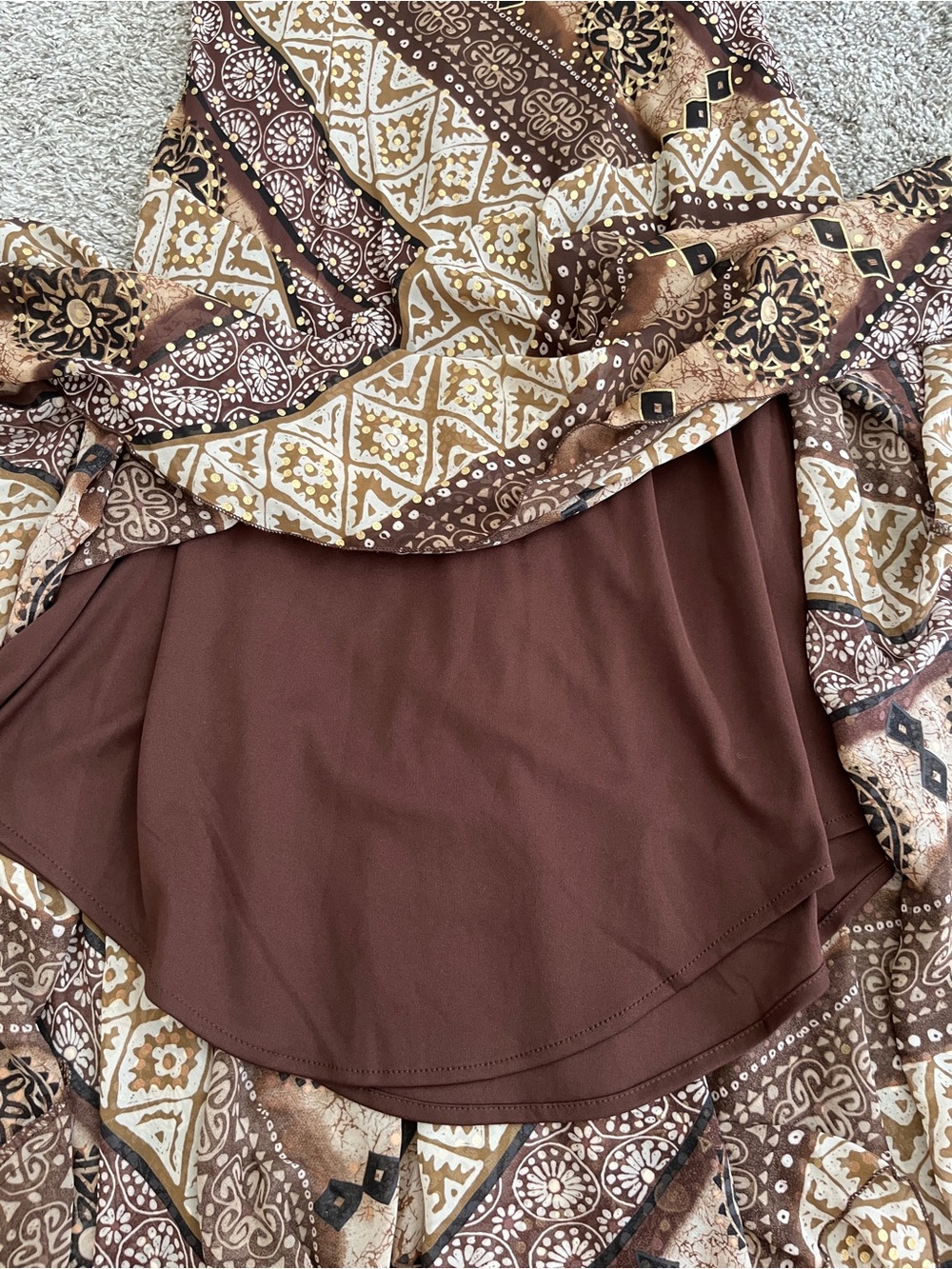 Rabbit Rabbit Rabbit Designs Brown Asymmetrical Midi Dress - Picture 5 of 5